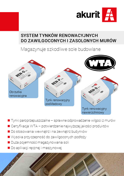 REN - system tynków renowacyjnych do zawilgoconych i zasolonych murów