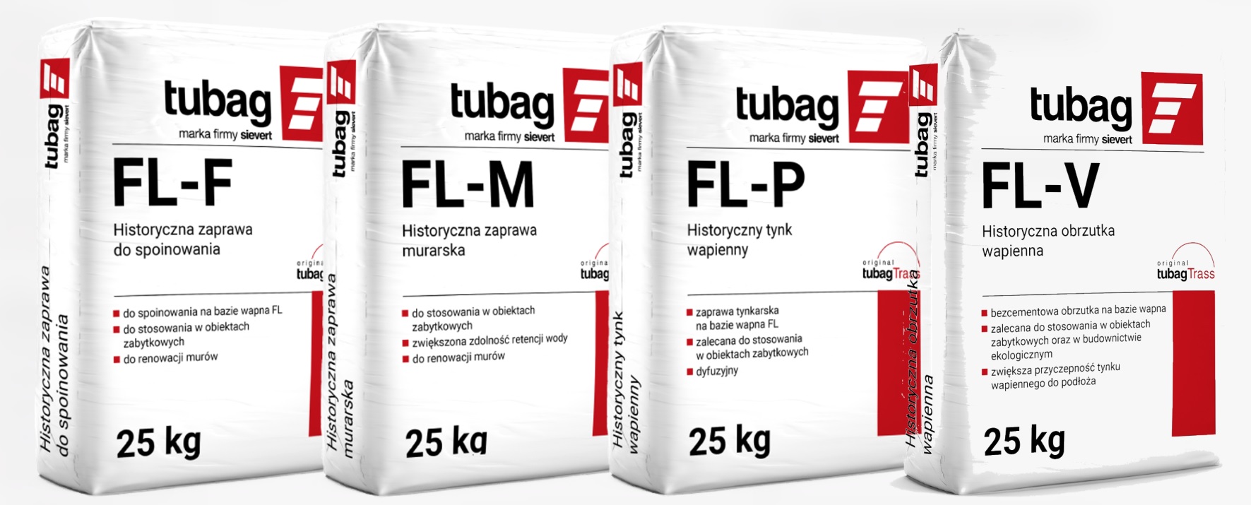 Zaprawy wapienne z trasem FL Do murowania, spoinowania, tynkowania i obrzutki