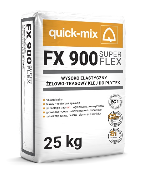FX 900 SUPER FLEX Wysoko elastyczny żelowo-trasowy klej do płytek FX 900 SUPER FLEX Wysoko elastyczny żelowo-trasowy klej do płytek