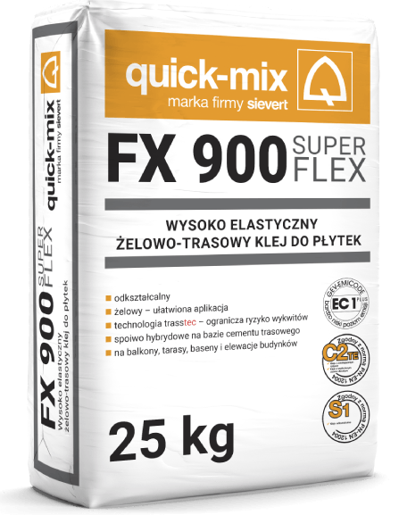 FX 900 SUPER FLEX Wysoko elastyczny żelowo-trasowy klej do płytek